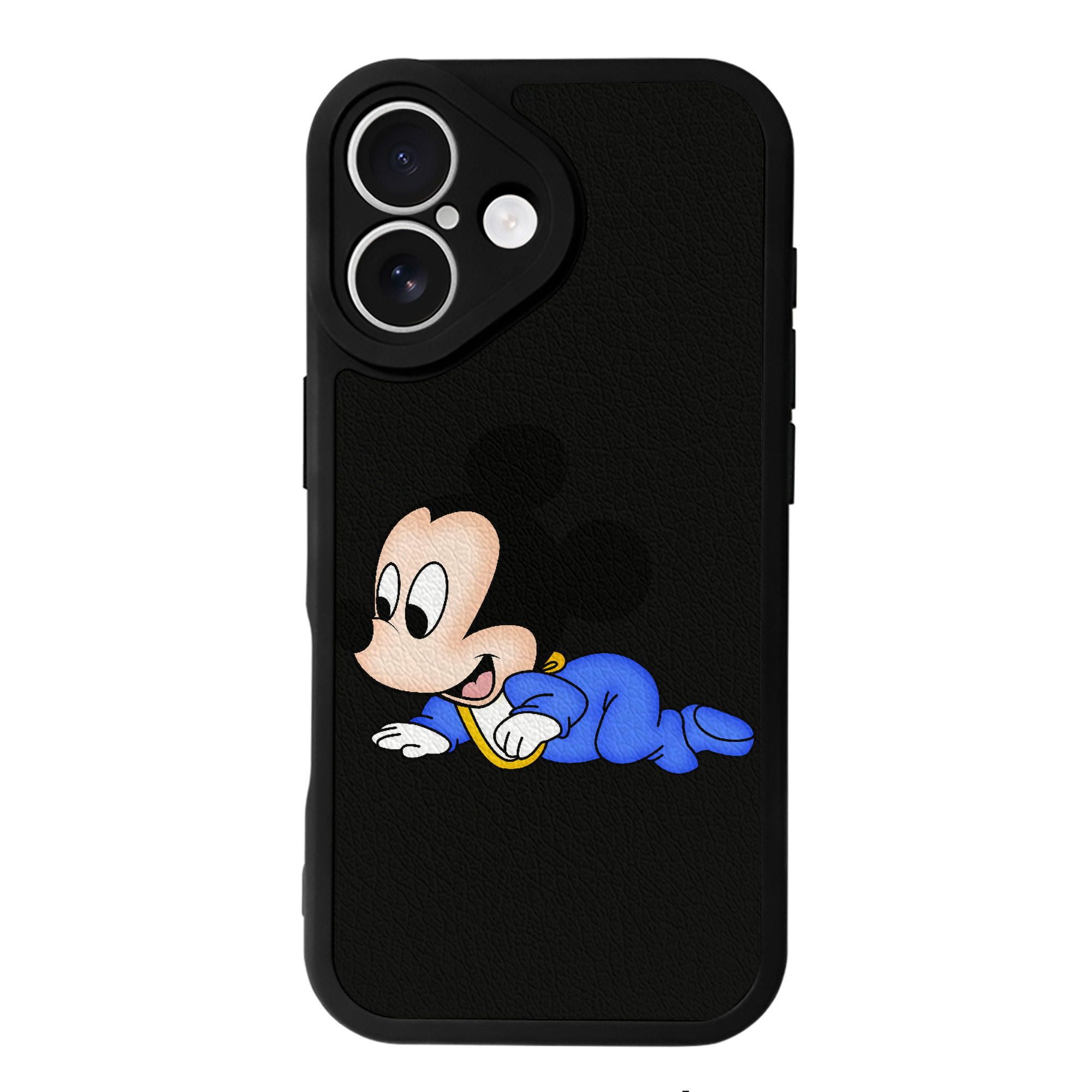 （画像用） ミッキーマウス Mickey Mouse 【iPhone 16シリーズ対応】シリコンスマホケース（レザー調） 材質：シリコン